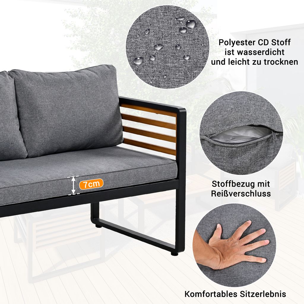 Merax Gartenlounge Set 4-tlg. Terassenmöbel mit Produktbild 5