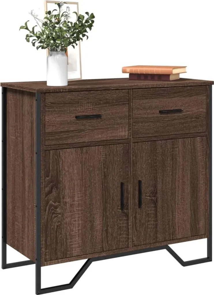 vidaXL Credenza marrone effetto rovere 79,5x35,5x74,5 cm materiale a base di legno