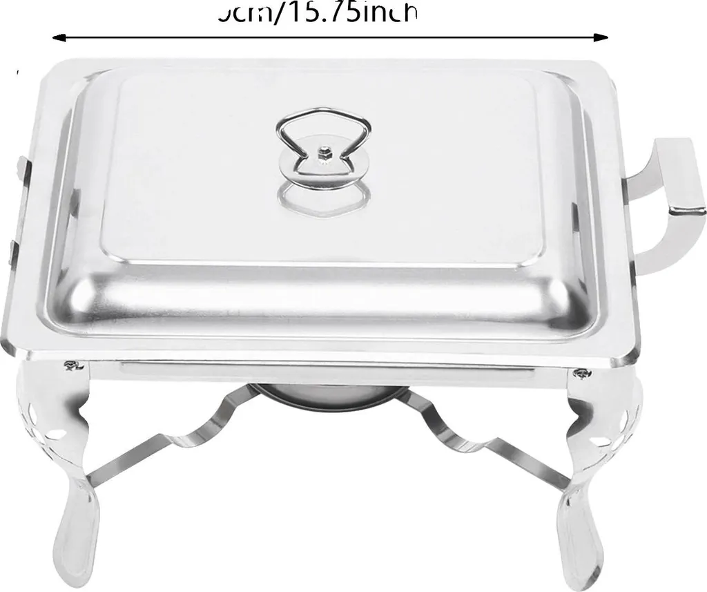 Chafing dish rond 6 litres argenté, maintien au chaud pour buffet chic
