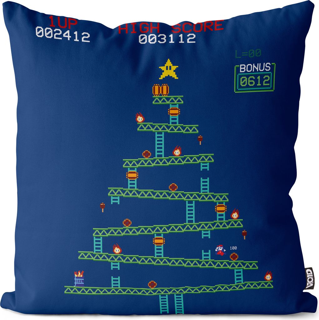 VOID Kong Weihnachten Kissenbezug Kissenhülle Polyester wasserfest Outdoor Indoor xmas game gamer