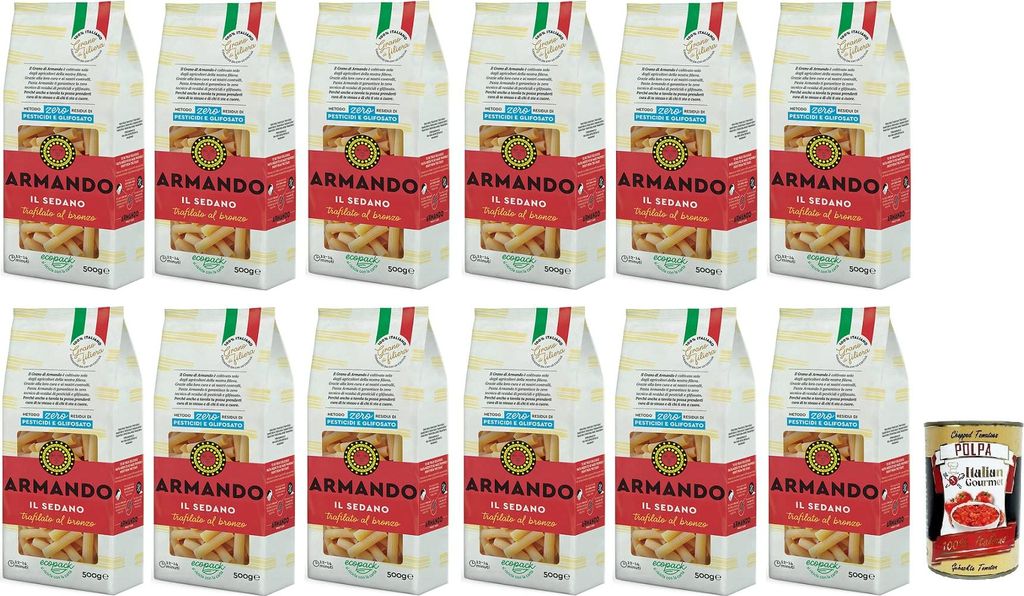 12x Armando Il Sedano,Bronzegezogene Nudeln,100% Produktbild 
