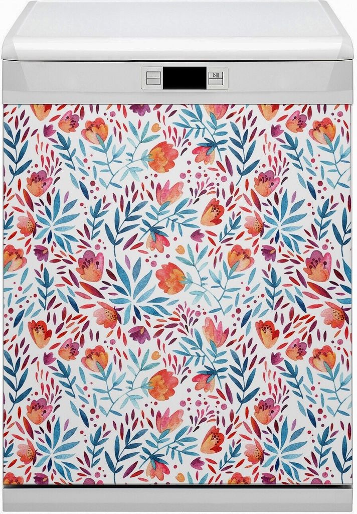Abwaschbar 60x80 cm Geschirrspüle Magnetmatte Küche Dekorative - Poppies Vintage