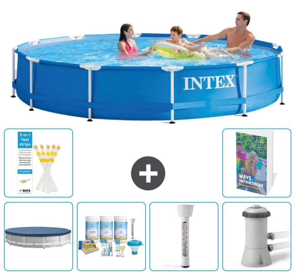 Frame Pool Rund - 366x76 cm - 7-teilig S52
