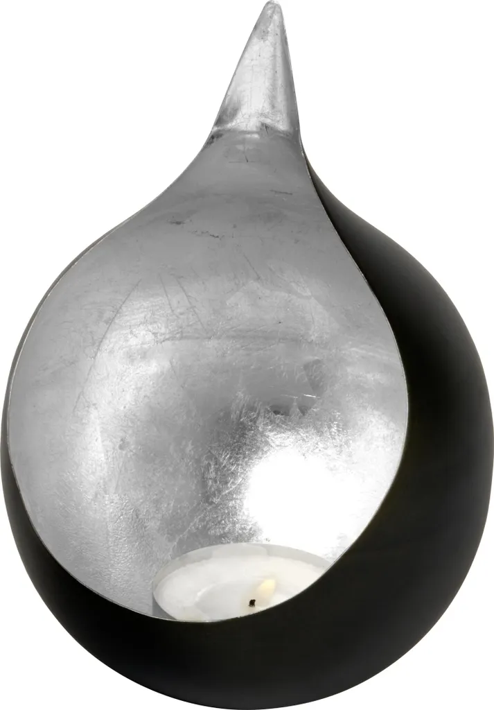 Grand Photophore Design en Fer Antique et Argent pour Salon Chic H35cm