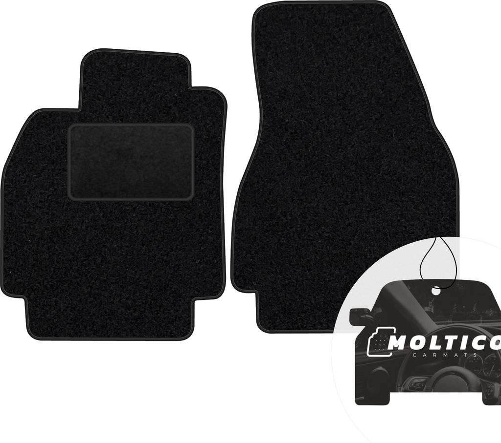 moto-MOLTICO Vorne Fußmatten Auto Velours Autoteppiche Schwarz Automatten Set 2-teilig passend für Renault Megane II CC 2004-2010