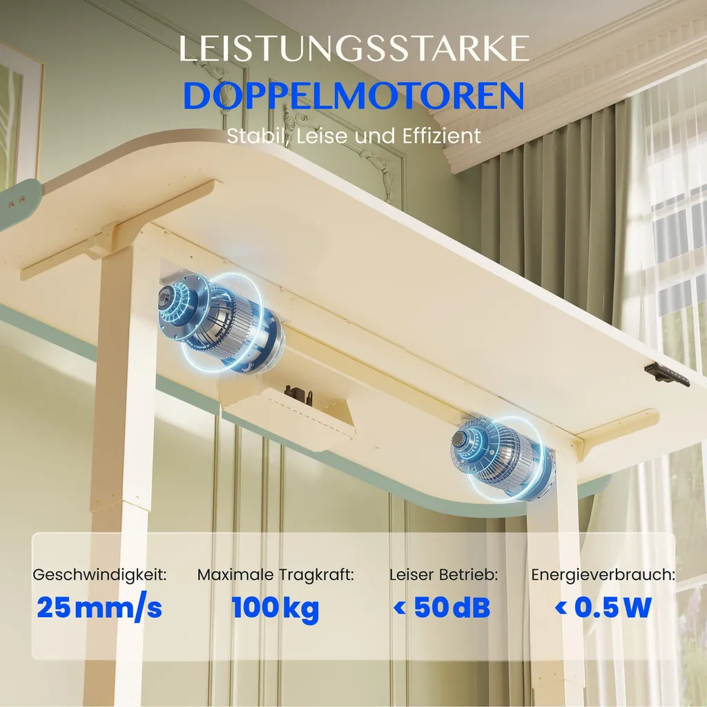 Bureau ergonomique pour télétravail FLEXISPOT E1 Pro blanc 120x80 cm