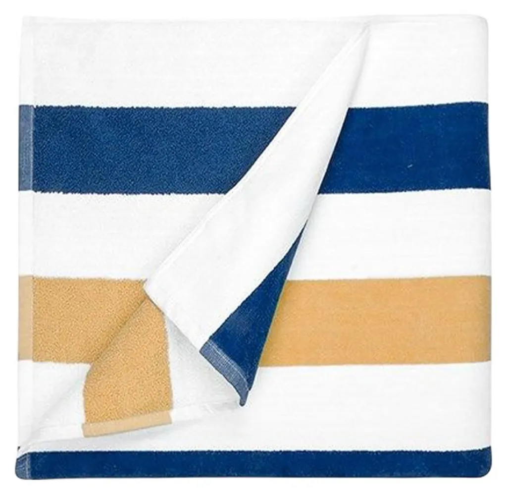 Serviette de bain absorbante The One Towelling LT3141 rayée bleu marine