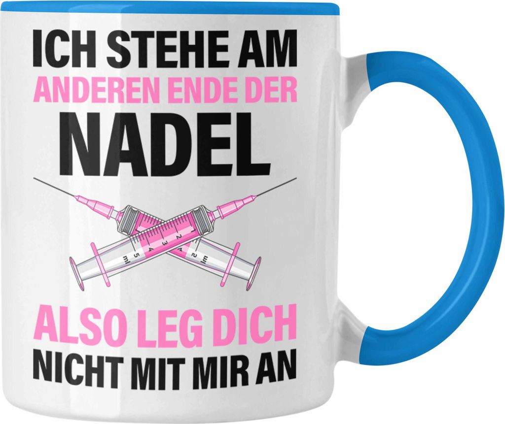 Trendation - Krankenschwester Tasse Geschenk Propofol Spritze Geschenk Krankenschwestern Kaffeetasse Ärtzin Arzthelferin (Blau)
