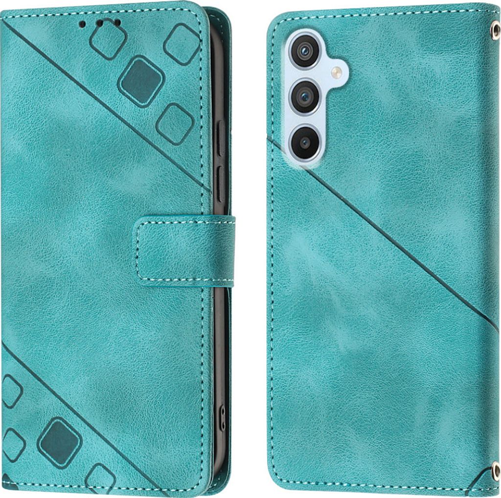 Hülle für Samsung Galaxy A54 5G Prägung Flip Leder Brieftasche Schutzhülle mit Ständer Grün