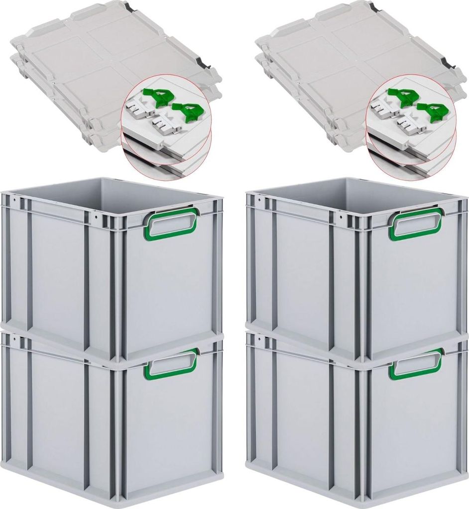 SuperSparSet 4x Eurobox NextGen Color mit Scharnierdeckel Produktbild 