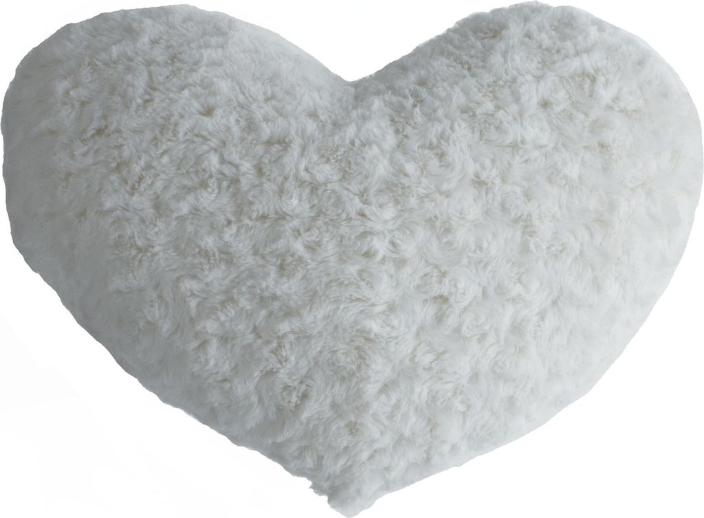 Herzkissen "bouclette" elfenbeinweiß 28x36cm - Atmosphera créateur d'intérieur