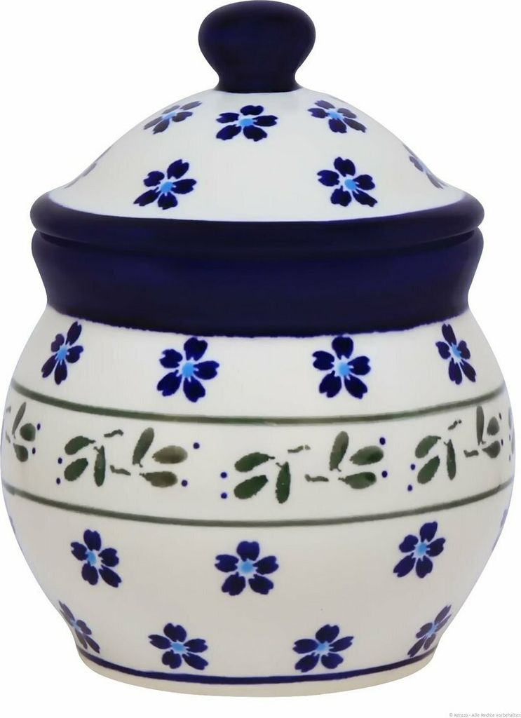 Original Bunzlauer Keramik Vorratsdose 420 ml, Ø11,0 cm, H11,7 cm , Design 163a