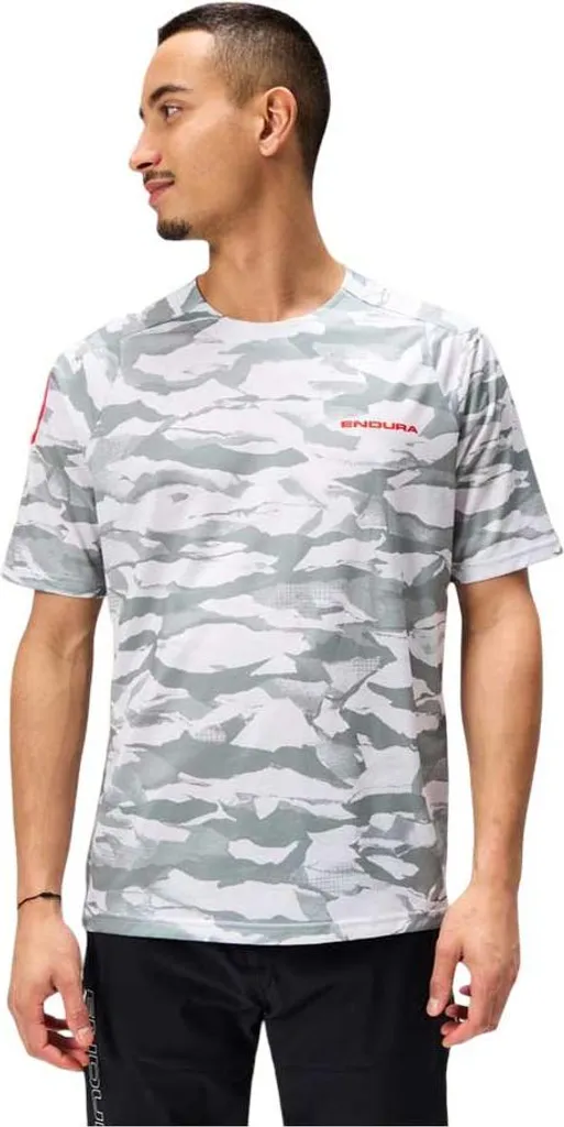 Maillot Enduro respirant Endura Mountain Camo Ltd Gris Taille M de VTT