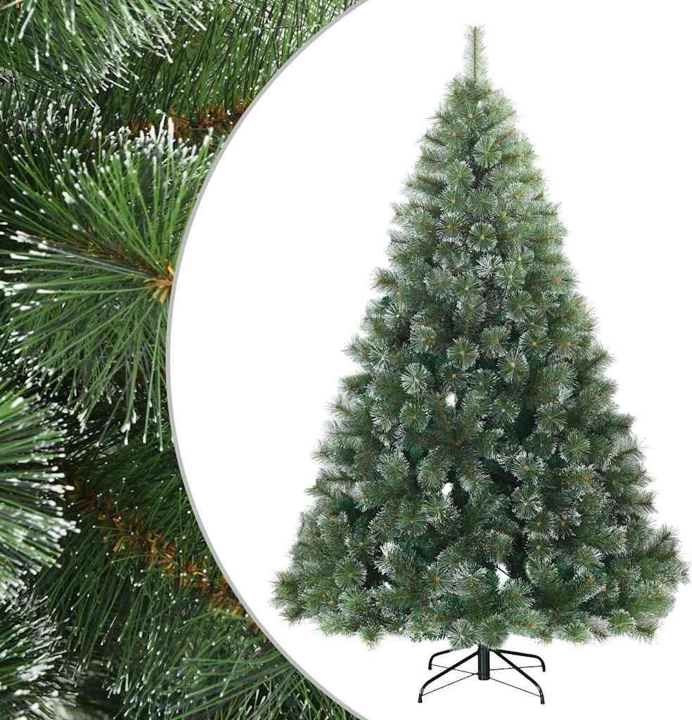 Künstlicher Scharnier-Weihnachtsbaum schneebedeckt Grün 210 cm
