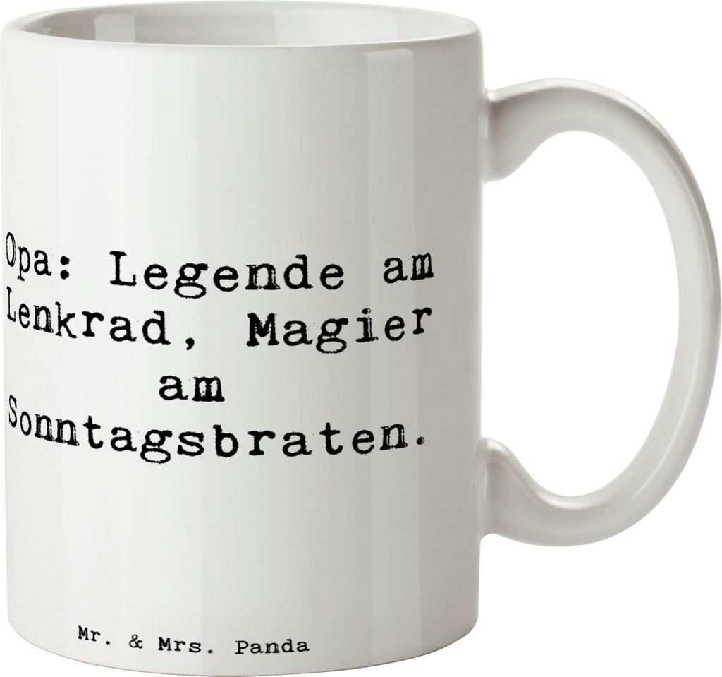 Mr. & Mrs. Panda Pott Spruch Opa Legende - Weiß - Geschenk, Henkelpott, Keramiktasse, Trinkbecher, Kaffeebecher, Teetasse, Talente, einzigartige D...