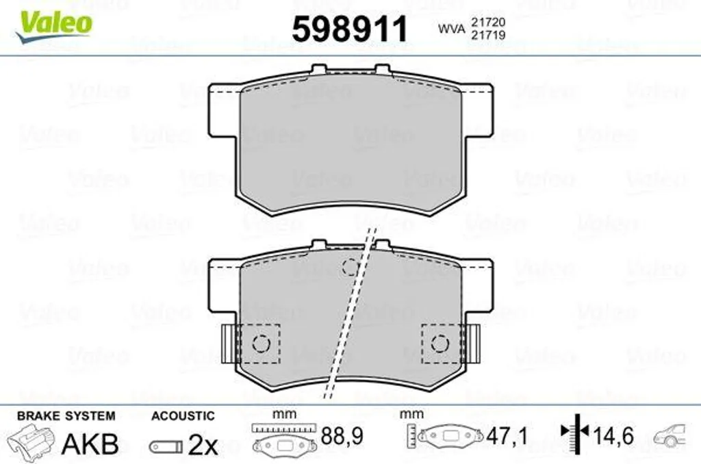 Kit plaquettes de frein VALEO pour Honda Jazz et S2000 : sécurité max