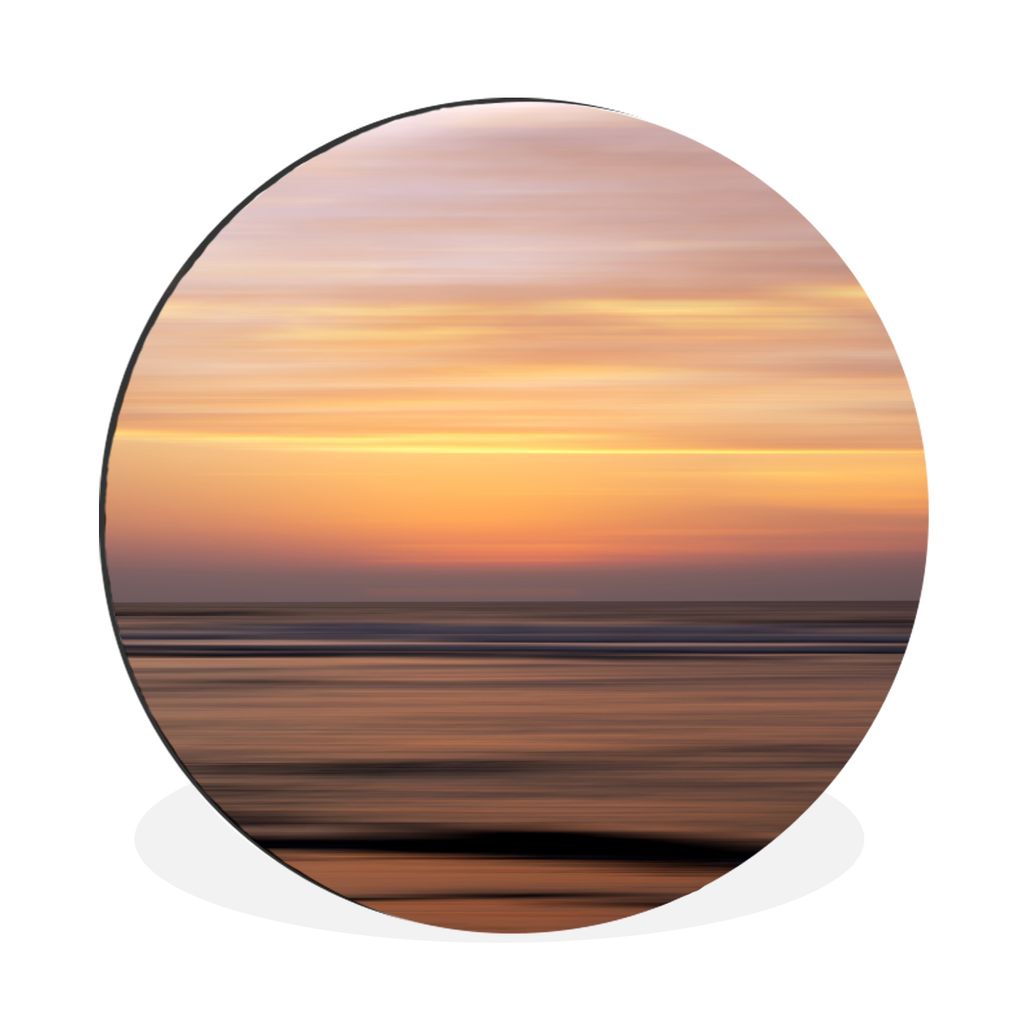 MuchoWow Aluminium Wandkreis Sonnenuntergang am Meer Ø 90 cm Wanddeko Modern Wohnzimmer - Mauerkreis - Wandbilder - Runde Bild - Bild aus Alumin...