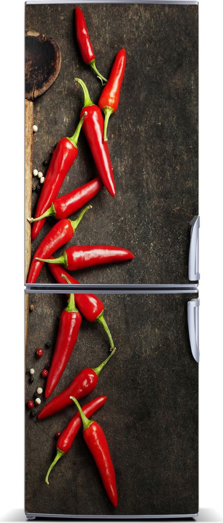 Tulup Kühlschrankdekoration - Magnetmatte - 60 cm x 180 cm - Magnet auf dem Kühlschrank - Peperoni