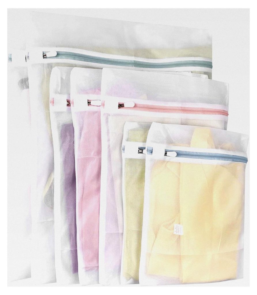 7 Stück Wäschenetze für Waschmaschinen, 3 Größen Wäschesäcke, Verformung und Falten der Kleidung verhindern, Wäschebeutel mit Reißverschlu...