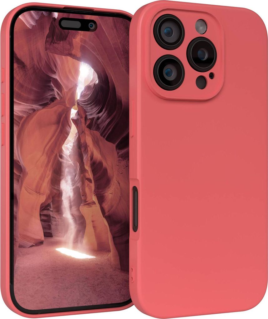 EAZY CASE - TPU Hülle für Apple iPhone 16 Pro, TPU Case stoßfeste Handyhülle, weiches Cover mit Kameraschutz, Silikonhülle in Rot