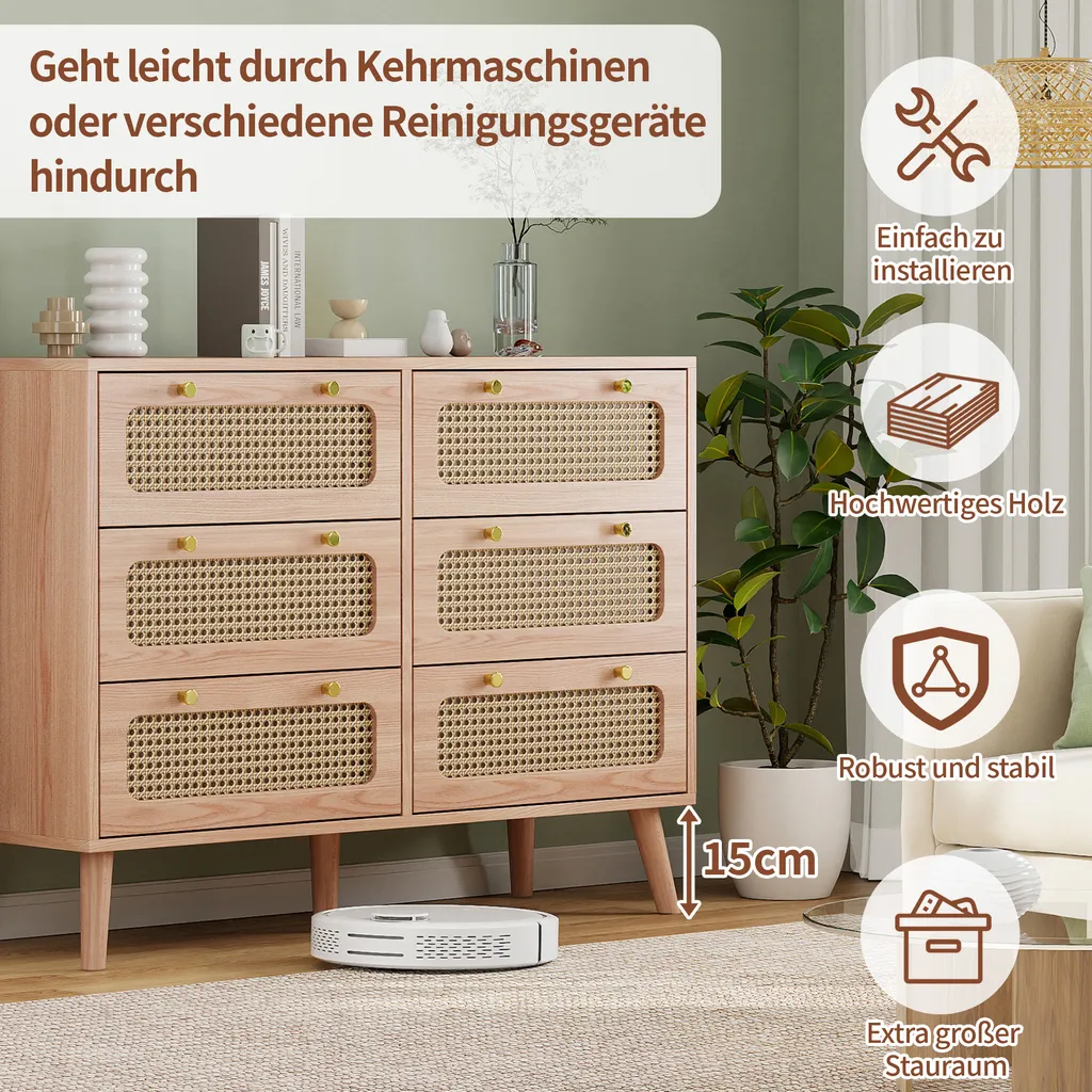 Cassettiera ProximaX in vimini rattan 6 cassetti - 6