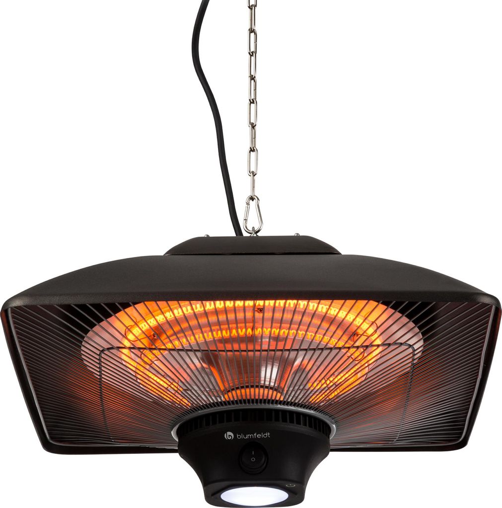 Blumfeldt Heizstrahler für die Terrasse, Infrarot Heizstrahler Elektrisch, IP24 Infrarot-Heizstrahler für den Wintergarten & Aussenbereich, 2 Tem...