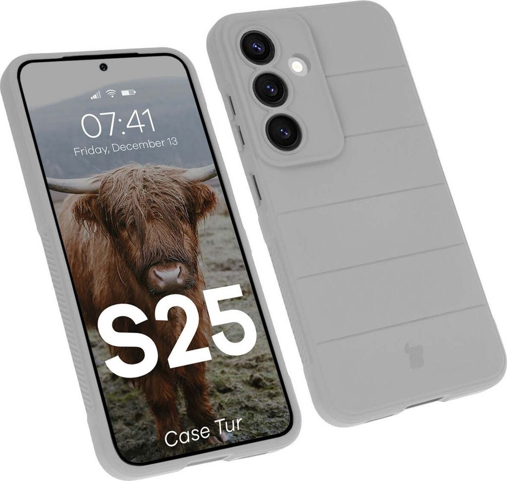 Bizon Case Tur Samsung Galaxy S25 hellgrau