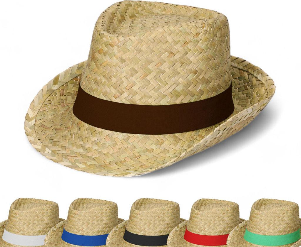 Sommerhut 'Kuba' - Sonnenhut für Damen & Herren im Trilby-Design - Panama Hut aus Seegras mit Klettverschlussband - natur/braun