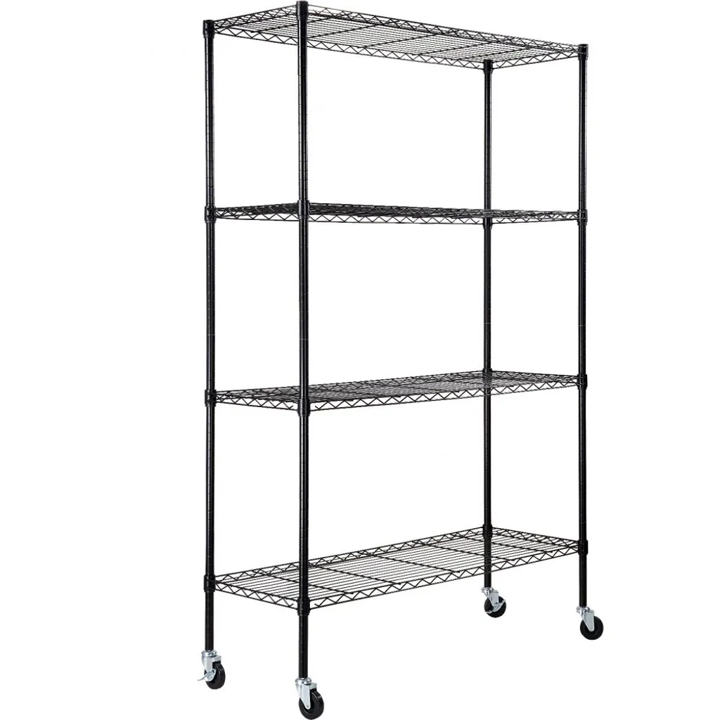 Étagère de garage robuste 700 lbs - Structure noire 4 niveaux 188 cm