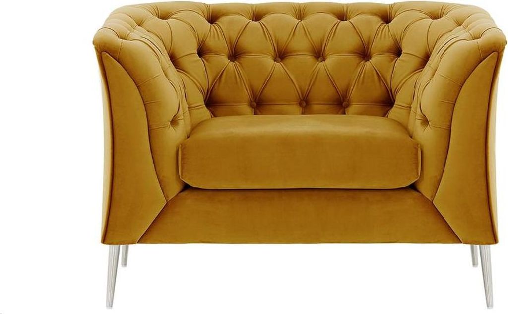 Sessel Chesterfield Modern aus medizinischem Schaumstoff-Velluto 8-verchromtes Metall