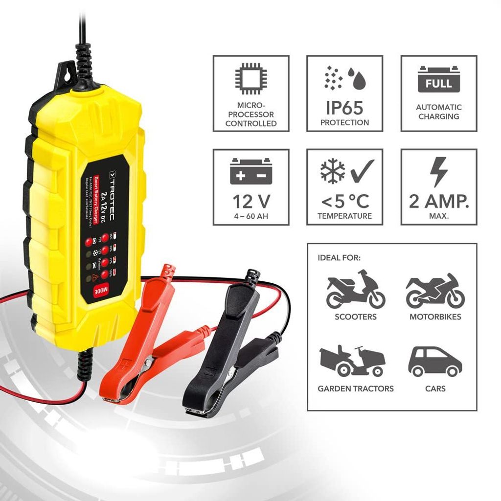 TROTEC Batterieladegerät PBCS 2A | für Auto-, Motorrad- und Produktbild 6