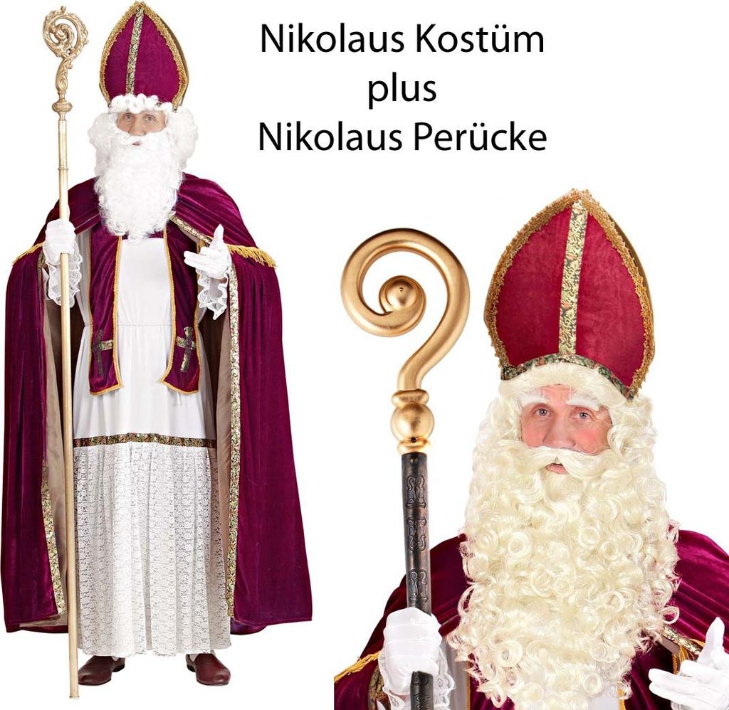 Nikolaus Kostüm Bischof Weihnachten Gr M - 3XL  +  Nikolaus Produktbild 