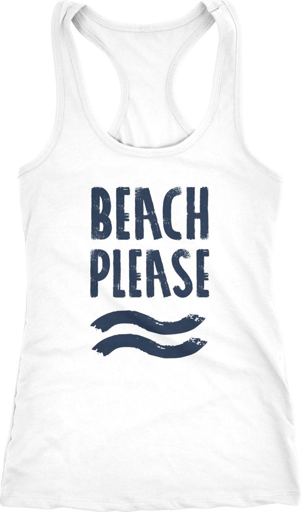 Damen Tank-Top Beach please Racerback Neverless weiß XXL