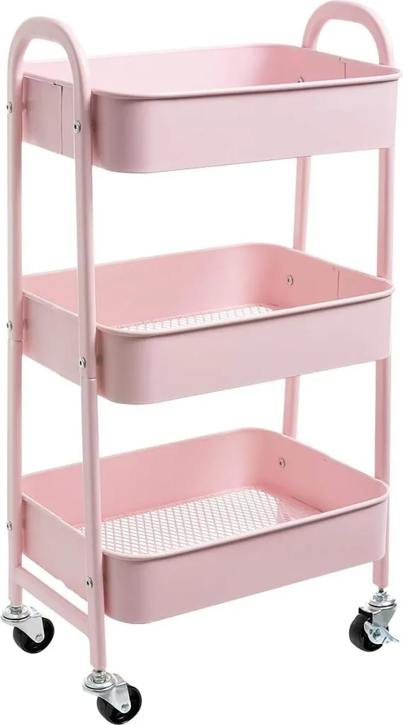 Chariot de rangement à roulettes polyvalent pour cuisine et bureau