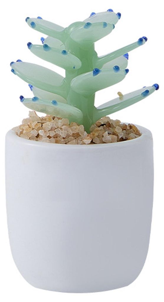 Mini-Glasblumenfigur, mundgeblasen, künstliche Kristallhyazinthe, Kaktus, Sammlerstück, Dekoration für Zuhause, Büro, Tisch, Garten, Auto, Inne...