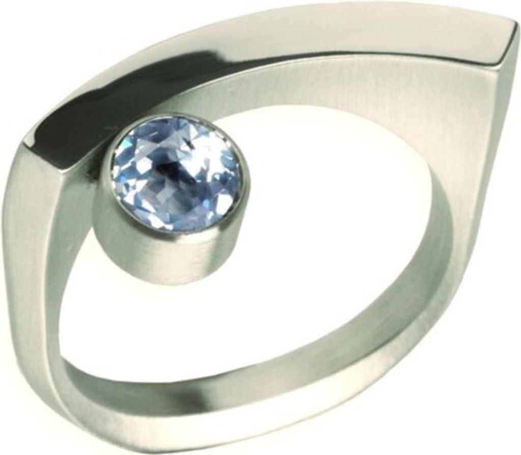 Ring 50 - silberfarben - Edelstahl Zirkonia Produktbild 