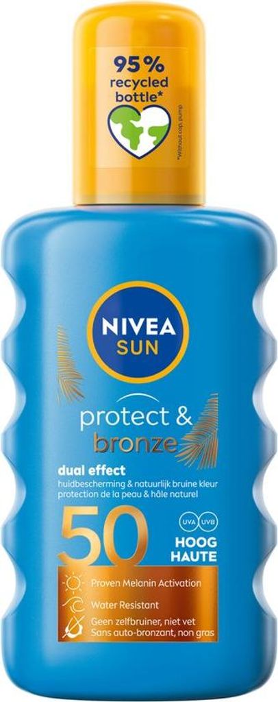 NIVEA NIVEA SUN Protect & Bronze Sun Protection Spray - SPF 50 - Sonnenspray - Wasserfest - Schützt und fördert die Bräune - Mit Pro-Melanin-Ext...