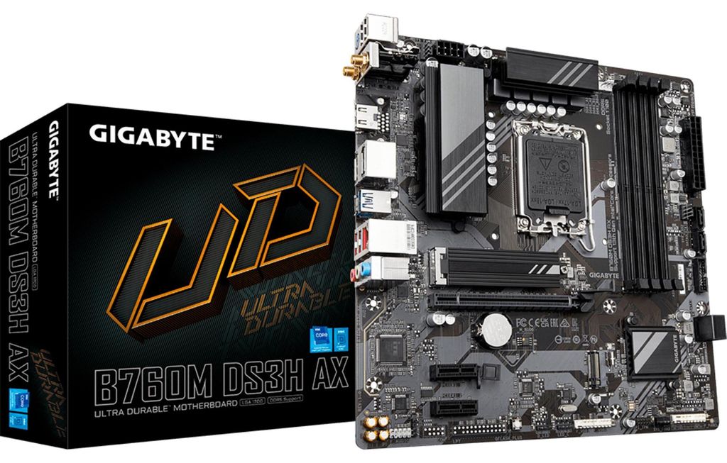 Gigabyte B760M DS3H AX - 1.X - Motherboard - micro ATX - Produktbild 