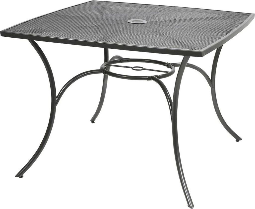 Metall-Gartentisch 100cm Gartenmöbel Metalltisch Balkontisch Terrassentisch grau