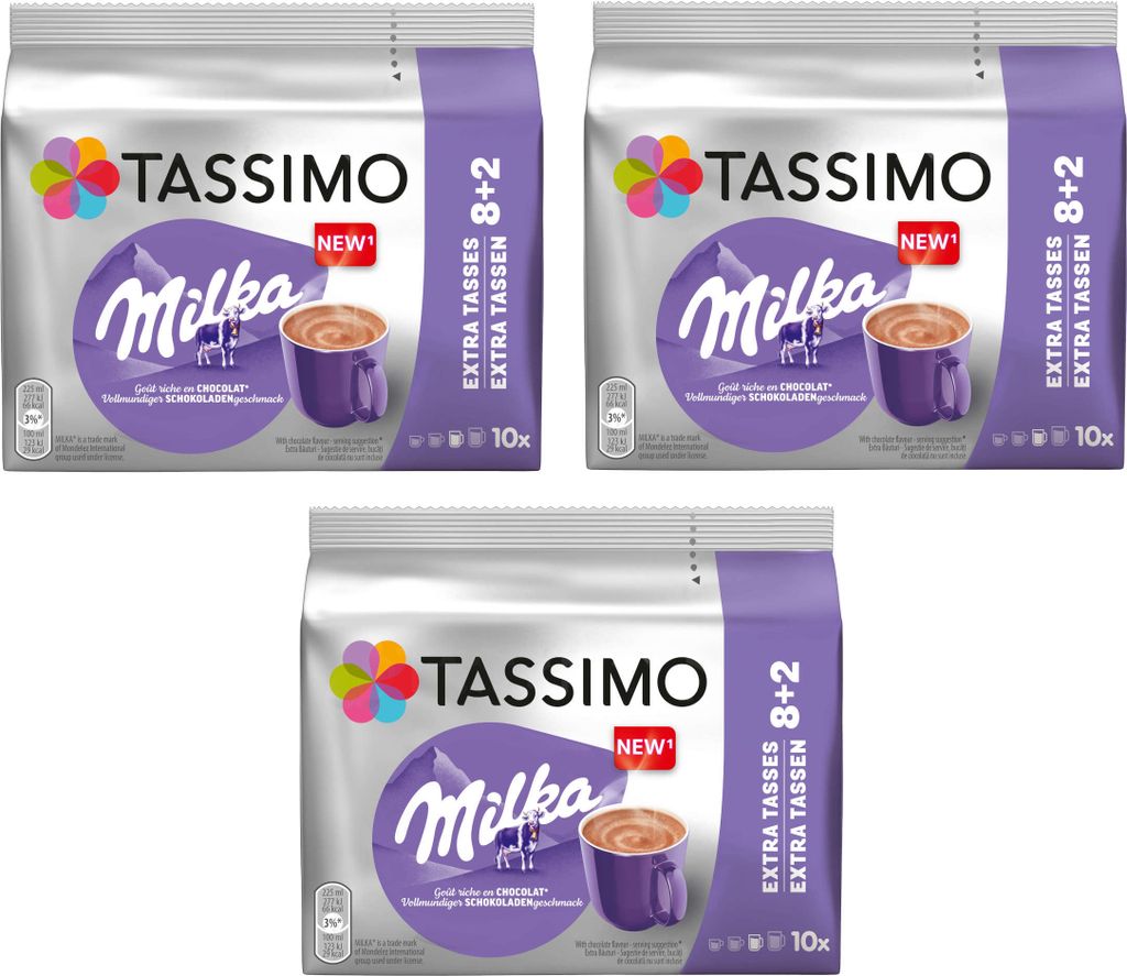 TASSIMO Kapseln Milka T Discs Heiße Schokolade Kakao Spezialität 3 x 10 Getränke