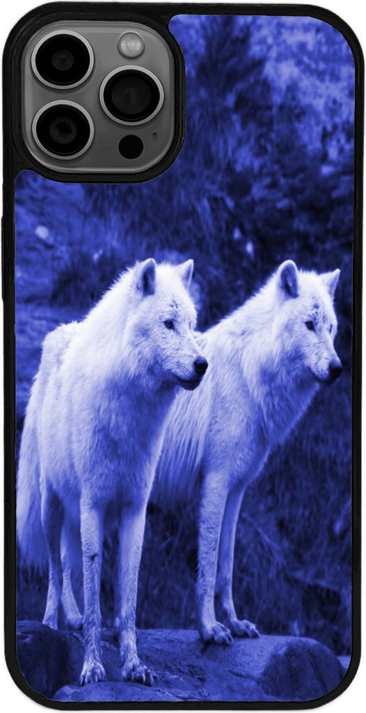 TPU Silikon Hülle für iPhone 15 PRO Handy Cover Case Schutzhülle Handyhülle Bumper MOTIV 100 Wolf Blau