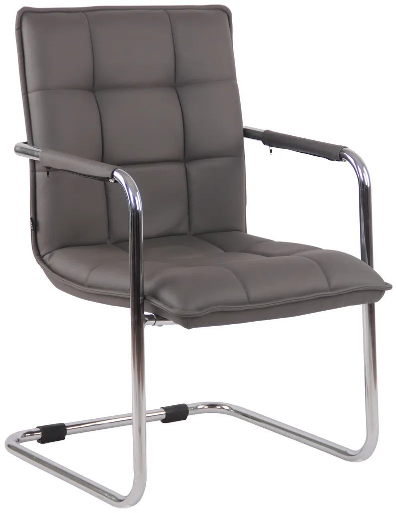 CLP Sedia Visitatore Gandia Grigio Cromo - Comfort Elegante in Similpelle
