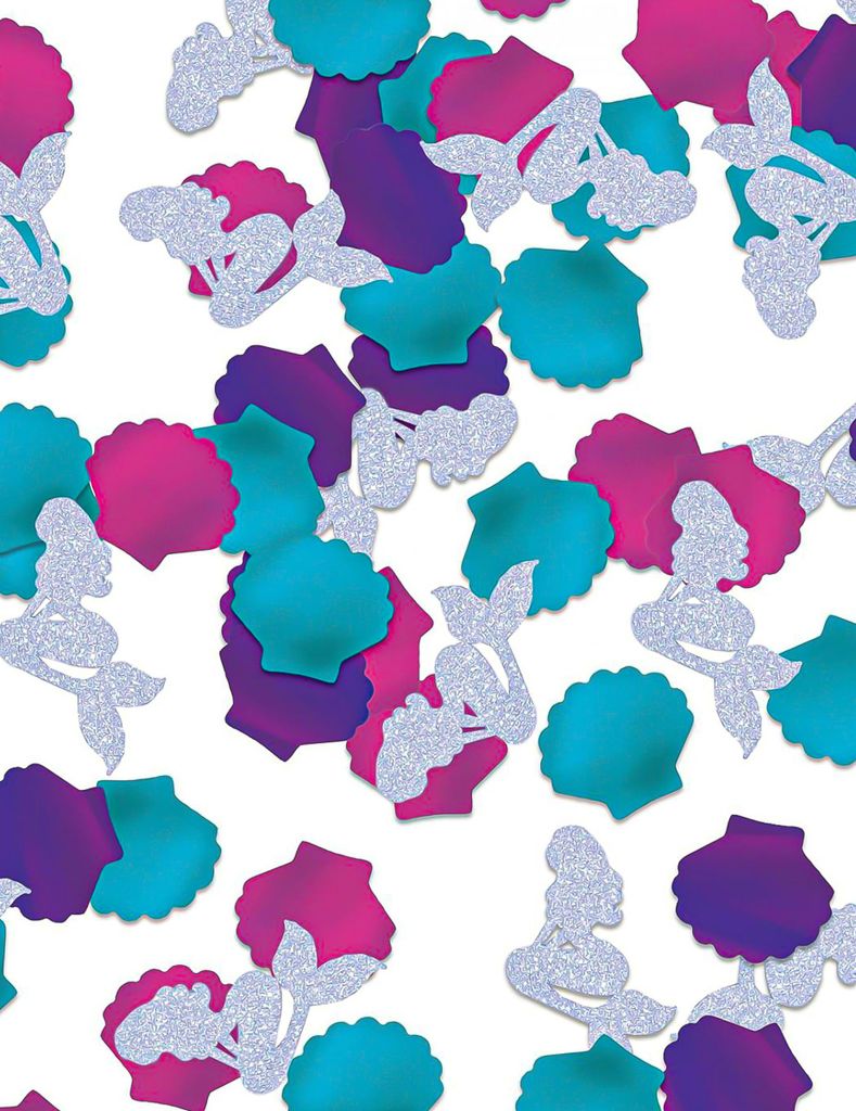 Glitzerndes Konfetti Meerjungfrauen und Muscheln bunt 28g - Einheitsgröße