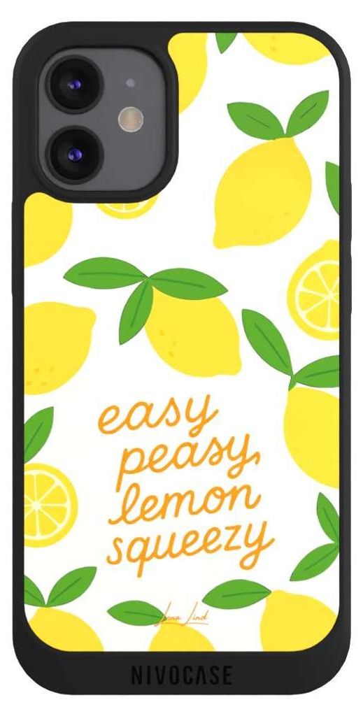 NIVOCASE Handyhülle für Apple iPhone 12 mini Hülle NIVOpure Case Schwarz Statement Zitrone Spruch