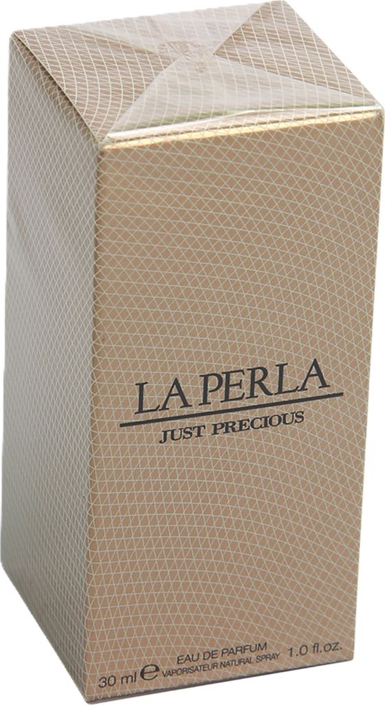 A product box for La Perla Just Precious Eau de Parfum.