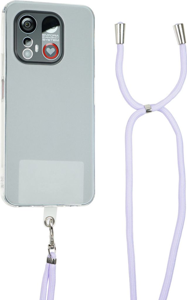 caseroxx TPU-Hülle kompatibel mit Emporia Smart 6 / ME.6, mit Band zum Umhängen in lila aus TPU