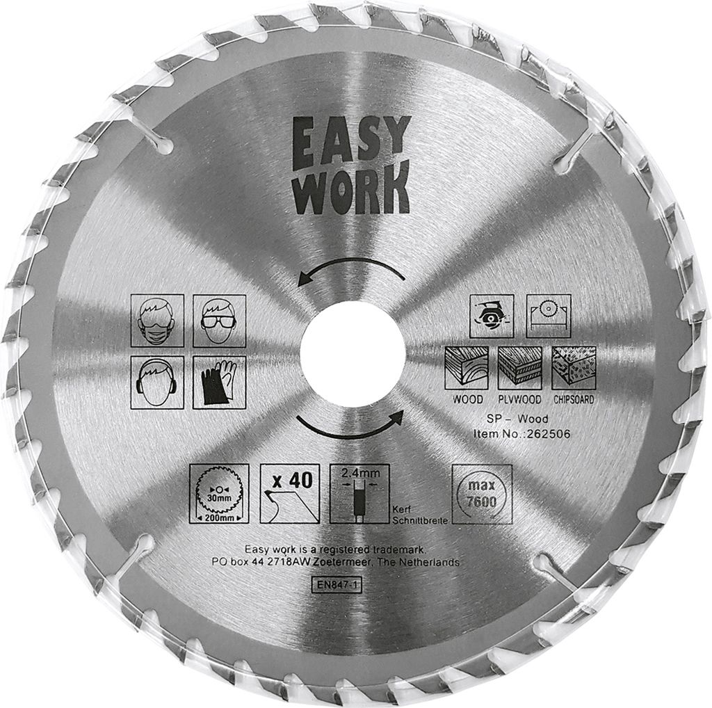 Easy Work 73634 Kreissägeblatt, Ø 350 mm, 24 Zähne, silber