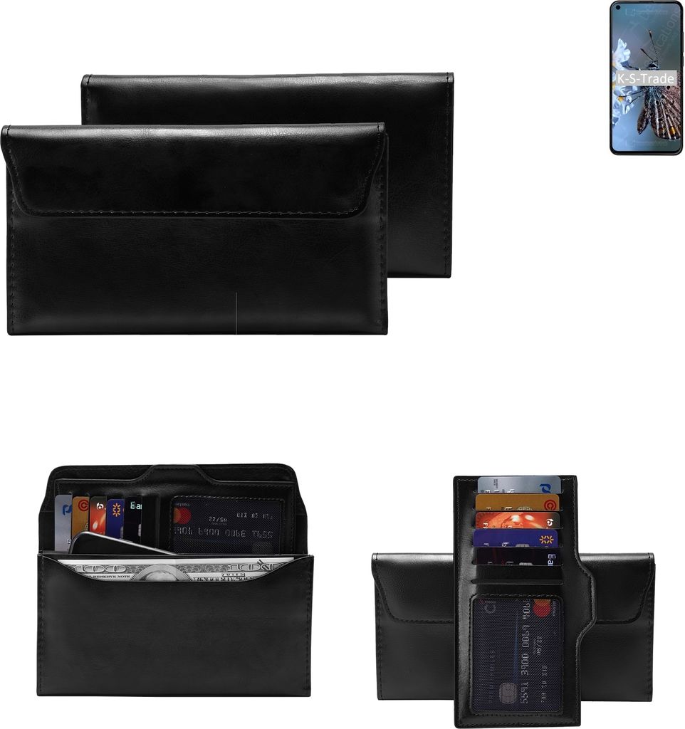 K-S-Trade Handy Hülle kompatibel mit HTC Desire 20 Pro Schutz Hülle Tasche Schutz Case Handytasche Kunstleder schwarz, 1x