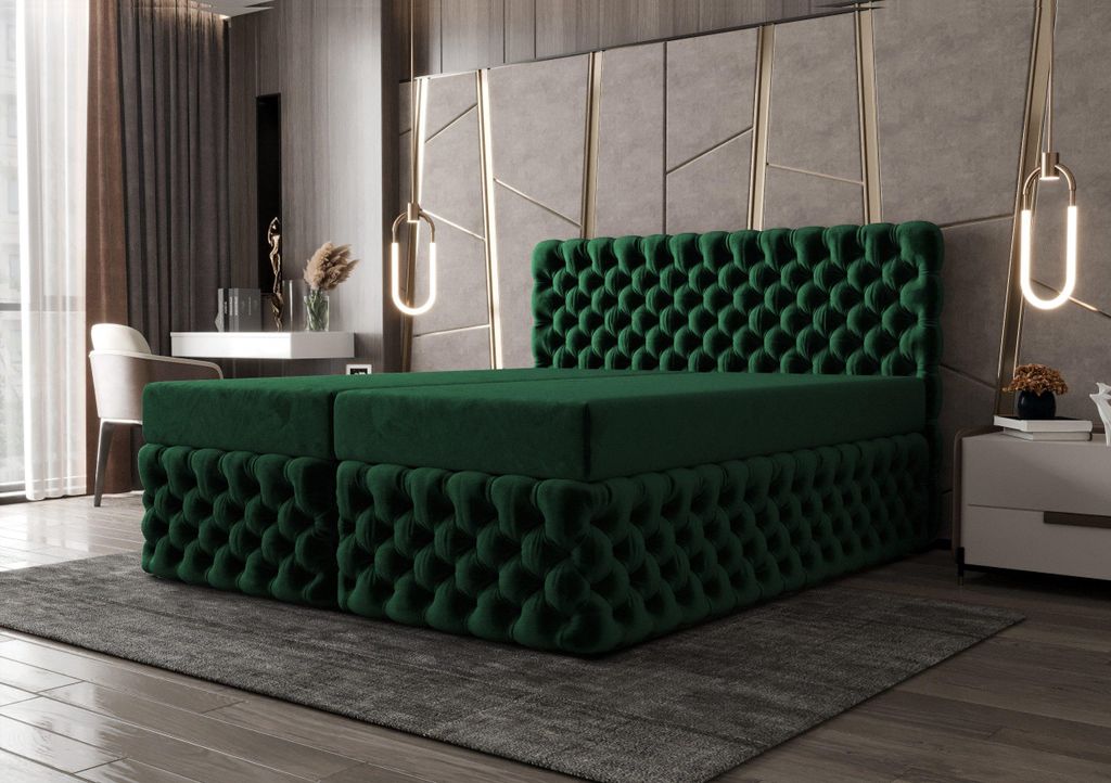B&B Home Boxspringbett Figo3 180x200 cm – mit Bettkasten