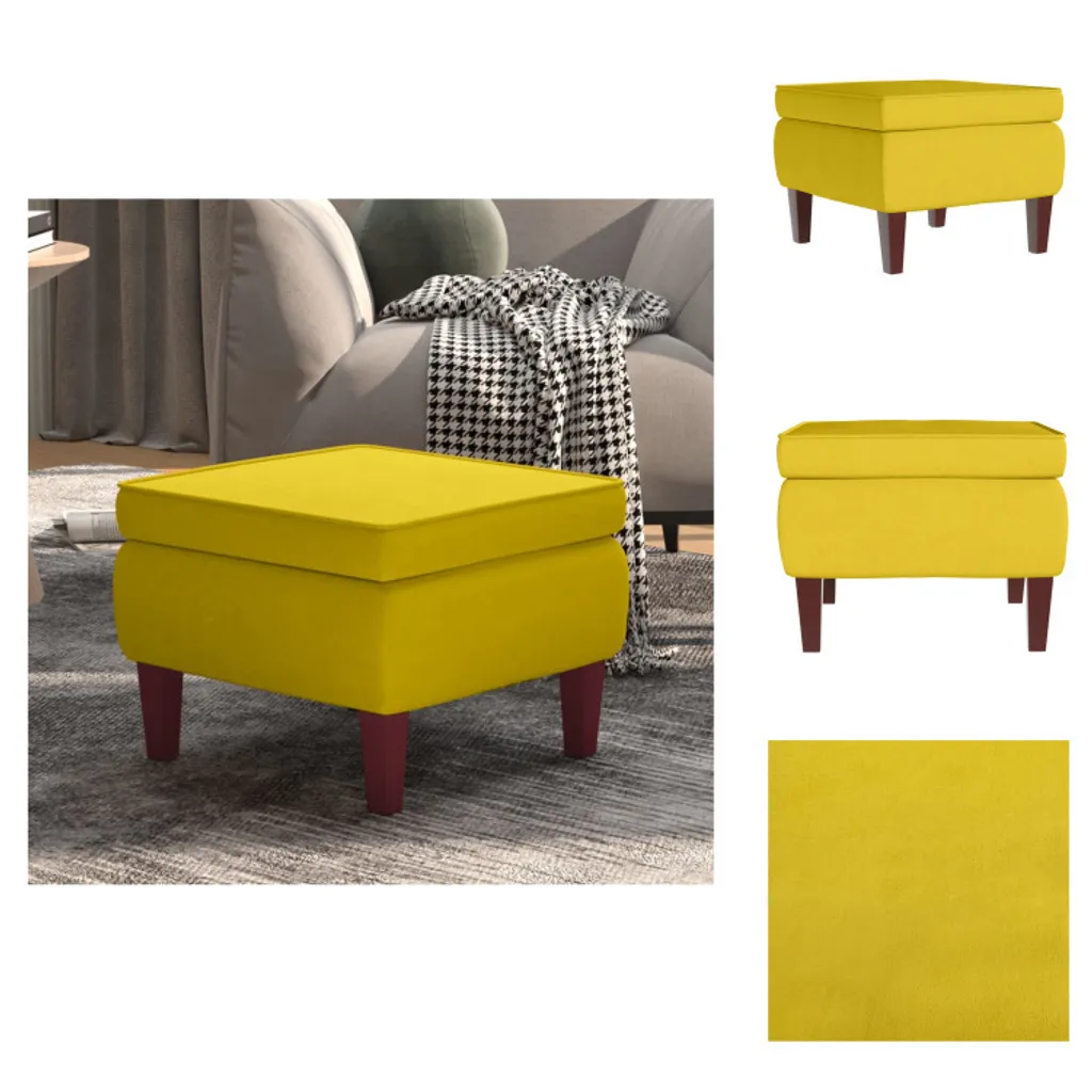 Sgabello Velluto Giallo Oro vidaXL Gambe Legno - Glamour per Casa
